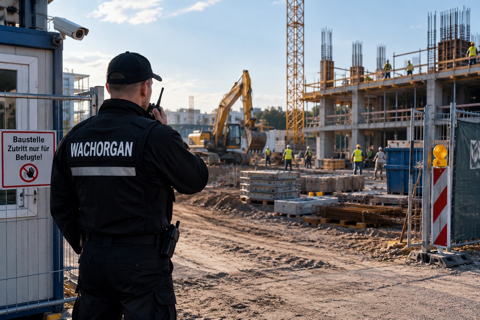 Sicherheitskraft auf einer Baustelle